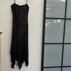 Brown dress made to twirl on the dance floor!